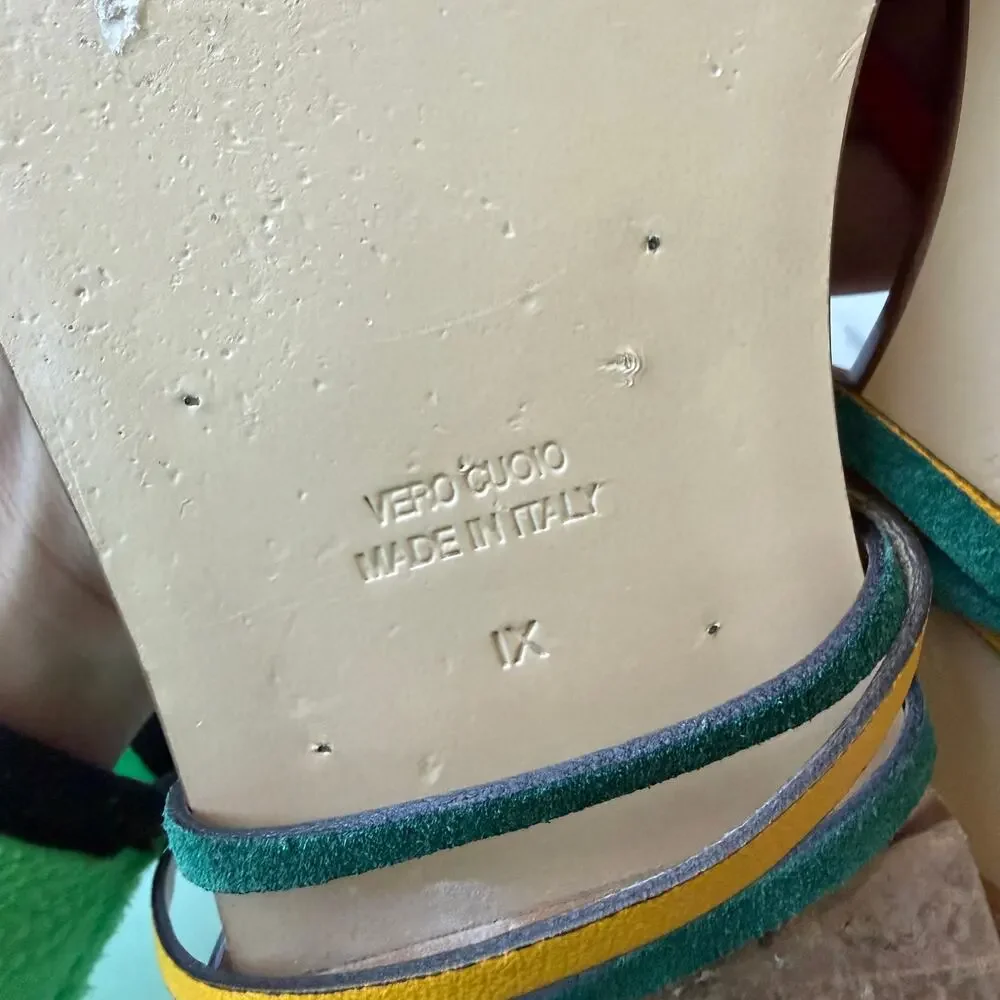 AMANU The Constantia Multicolor Leather Strappy Sandals Size 9 - Picture 7 of 8